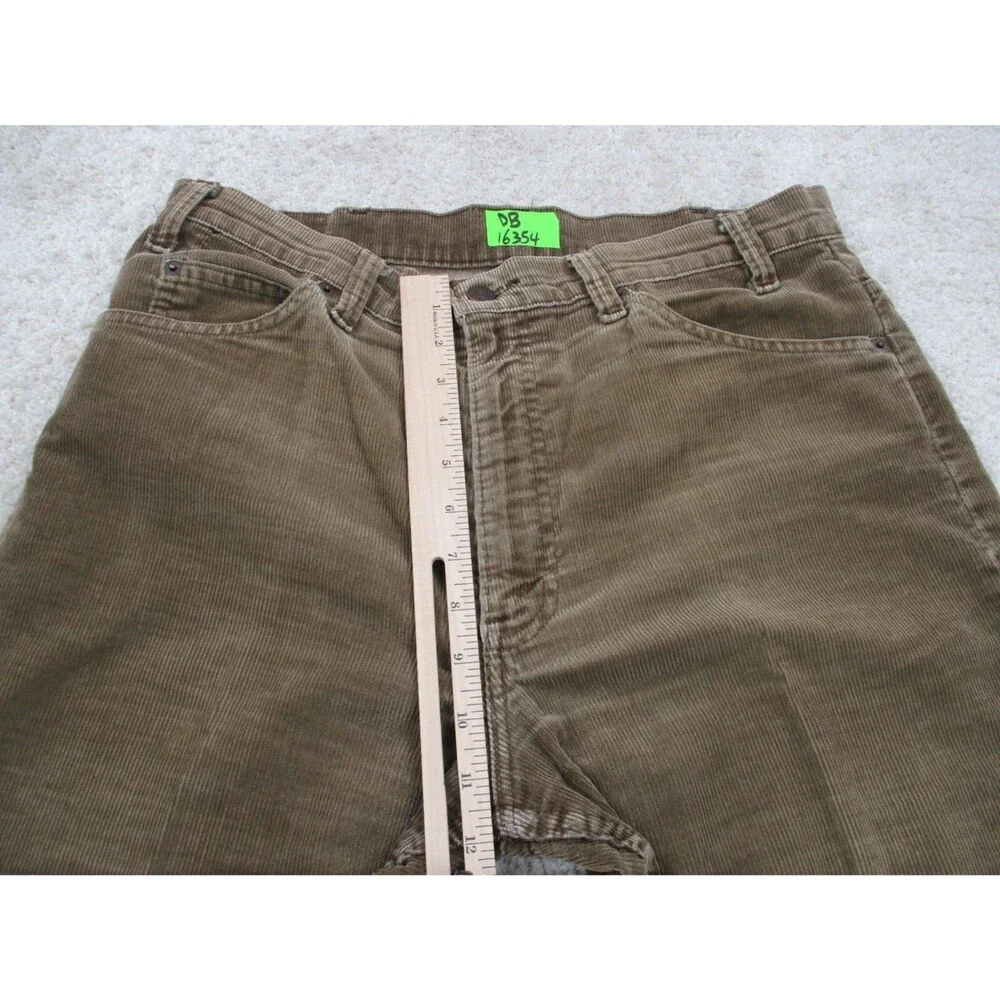 VINTAGE Levis Jeans Men 33x25 Brown White Tab Corduroy Bootcut Western 80s USA - Picture 10 of 14